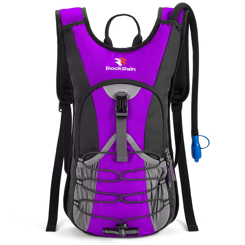 ROCKRAIN Hydration Backpack Insulated Hydration Pack with 2L BPA Free Water Bladder for Hiking, Running, Climbing and Cycling, Perfect for Men, Women, Kids, Lightweight Daypack Violet - BeesActive Australia