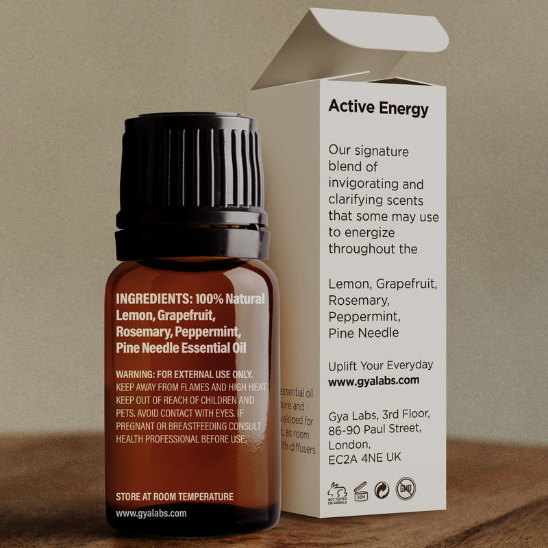 Gya Labs Active Energy Essential Oil Blend (10ml) - Refreshing & Energizing 0.34 Fl Oz (Pack of 1) - BeesActive Australia