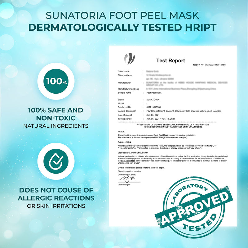 Foot Peel Mask - 2021 Dermatologically Tested - 3 Pack (Pairs) Exfoliating Foot Mask - Makes Feet Baby Soft by Peeling away Calluses - Dead Skin Remover by SUNATORIA - 2021 Updated Formula and Design - BeesActive Australia