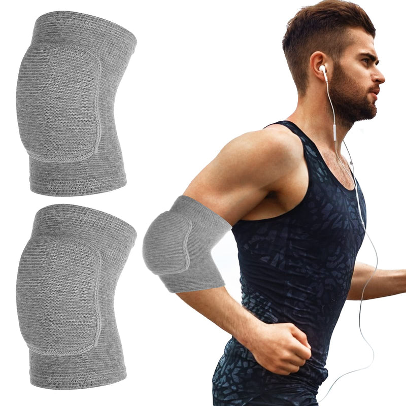 Sibba Compression Elbow Pads Arm Brace Support Fitness Arm Knee Protector Volleyball Basketball Breathable Elbow Wraps for Kids, Men and Women Grey - BeesActive Australia