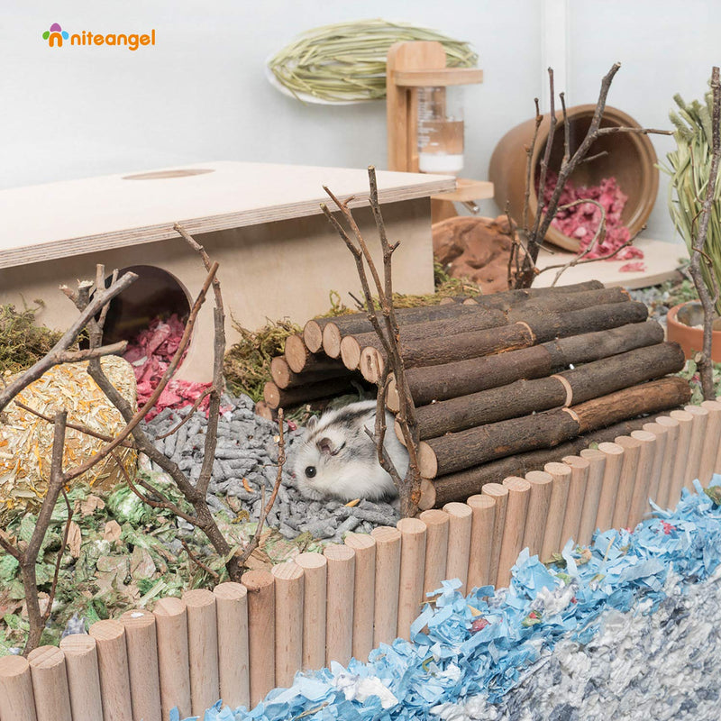 Niteangel Wooden Ladder Bridge, Hamster Mouse Rat Rodents Toy, Small Animal Chew Toy 8.4'' x 3.9'' (2 Packs) - BeesActive Australia