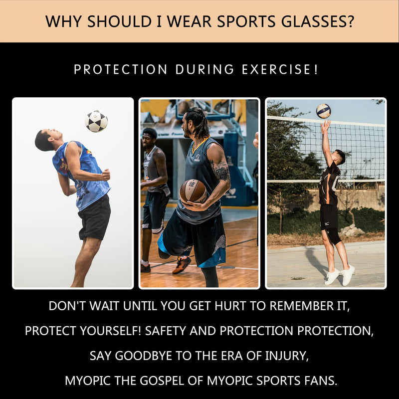 SooGree Sport Goggles Glasses Squash & Racquetball Goggles Basketball Glasses Adjustable Strap Resistant Impact Black - BeesActive Australia