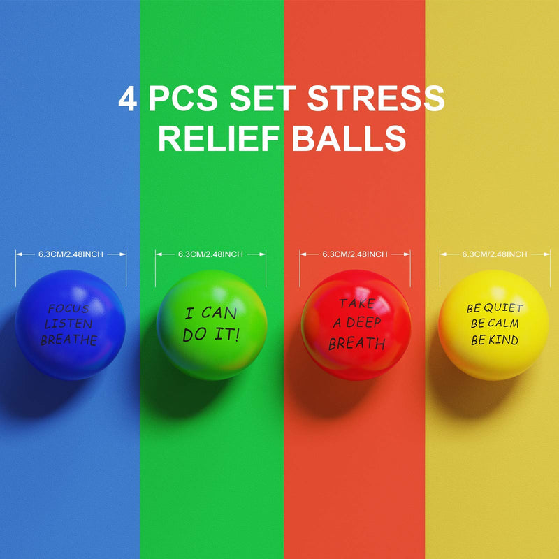 ALMAH Motivational Stress Relief Balls（4 Pack with Quetos）,Strengthen Hand Exercise Toys for Adults and Kids to Relieve Anxiety and Manage Anger - BeesActive Australia