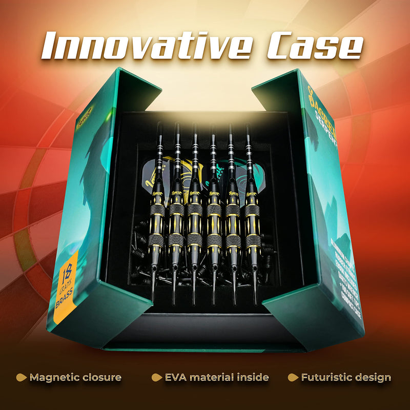 IgnatGames Plastic Tip Darts Set - Soft Tip Darts for Electronic Dart Board - Aluminum Shafts with O'rings, Extra Tips and Extra Flights + Dart Wrench + Innovative Case 18g Sacred Serpent - BeesActive Australia
