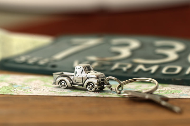 DANFORTH Pickup Truck Keyring, Handcrafted Pewter - 2” Wide and ¾” Tall, Made In USA - BeesActive Australia