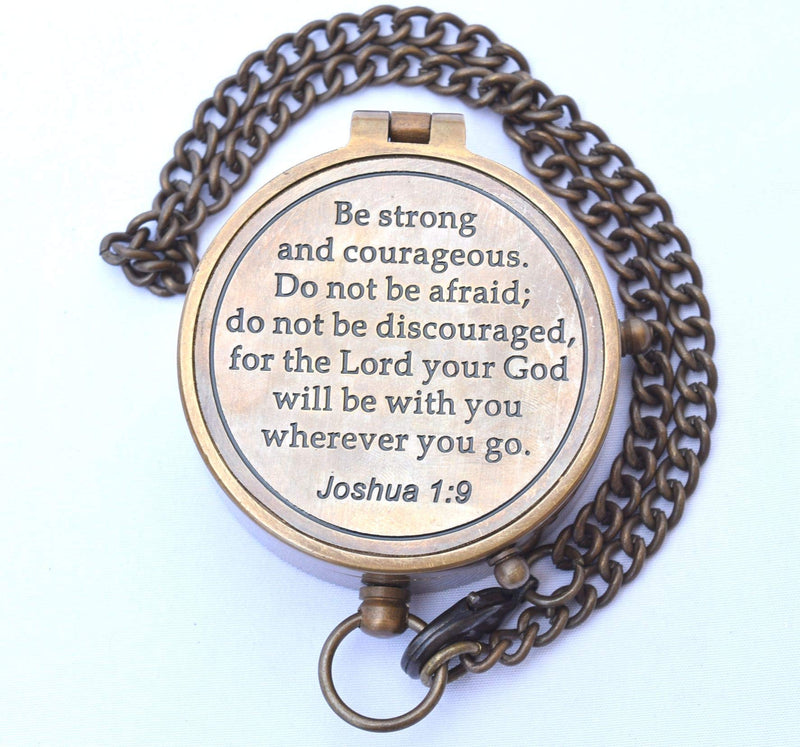 NEOVIVID Be Strong and Courageous Engraved Compass, Confirmation Gift Ideas, Baptism Gifts - BeesActive Australia