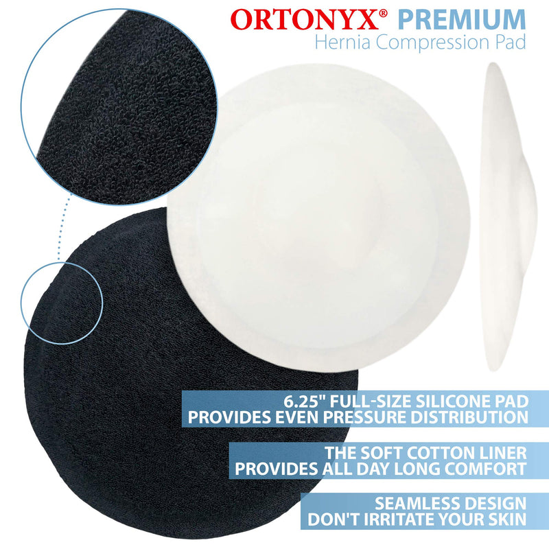 ORTONYX Premium Umbilical Hernia Belt for Men and Women / 6.25" Abdominal Binder with Hernia Support Pad - Navel Ventral Epigastric Incisional and Belly Button Hernias - Black OX5241-L/XL L/XXL (35"-52") - BeesActive Australia