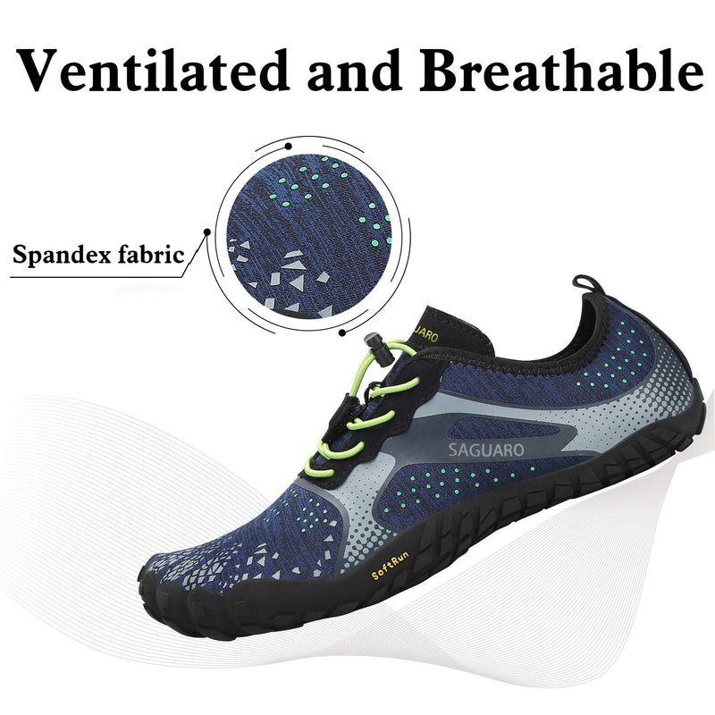 SAGUARO Mens Barefoot Minimalist Shoes Athletic Hiking Water Shoes for Aqua Swimming Trail Running 10.5 Blue - BeesActive Australia