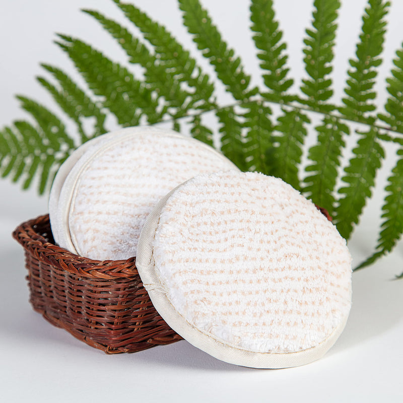 Glart 44AP Washable Makeup Removable Pads with Wash Bag - Beige and White (7-Pack) - BeesActive Australia