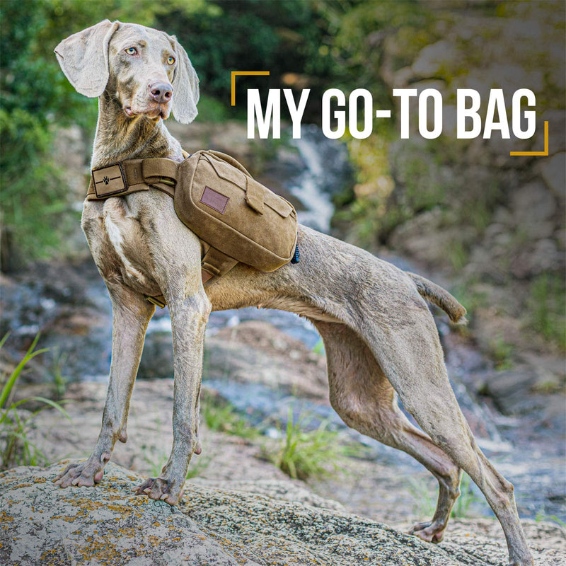 OneTigris Dog Pack Hound Travel Camping Hiking Backpack Saddle Bag Rucksack for Medium & Large Dog Brown - BeesActive Australia