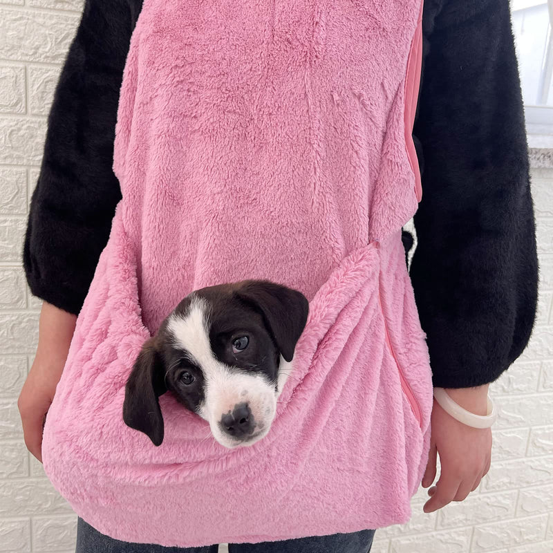 Pet Carrier Sleeping Bag Pet Carrier Bag Small Dog Cat Sling Accompany Carrier Bag Hands Free, Soft and Breathable Shoulder Back Pink - BeesActive Australia