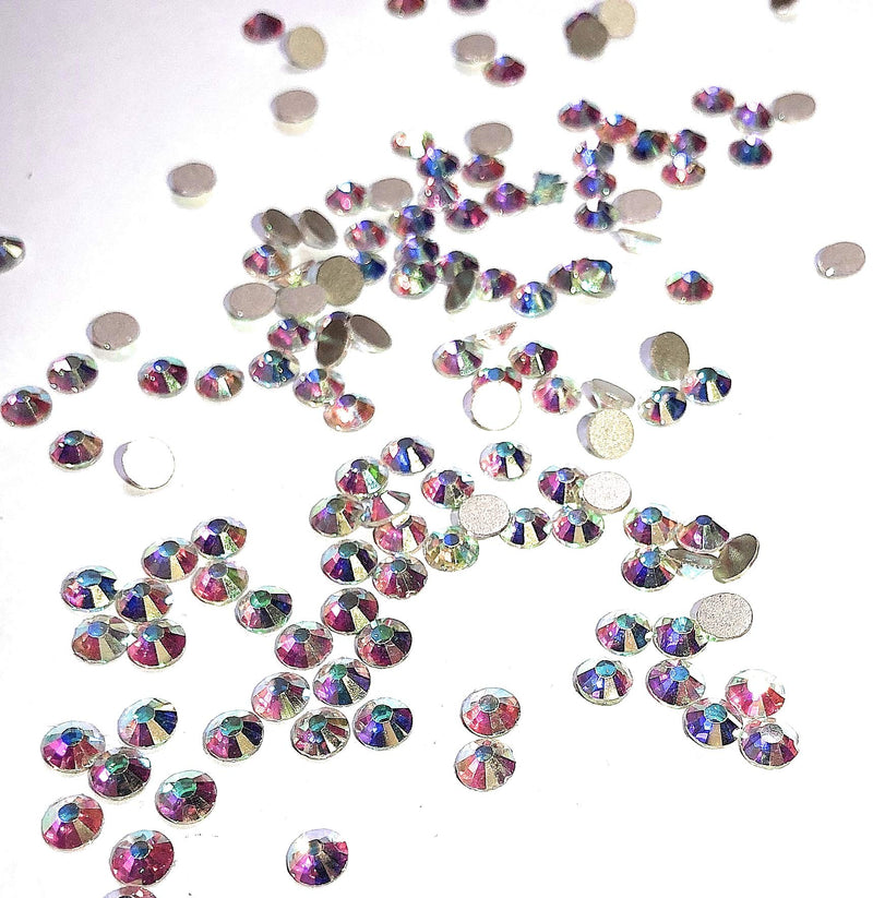 Rhinestones for Nails 1440pcs Crystal AB/Crystal Flatback Glass Rhinestones Nail Art Crystals Diamond Art Round Flatback Gems (AB) - BeesActive Australia