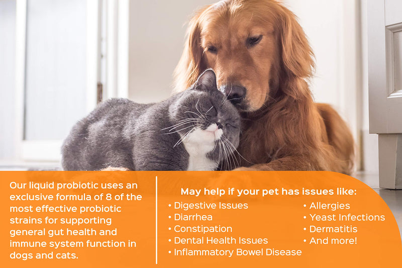 Probonix Probiotics for Dogs, Organic, Non-GMO Liquid Probiotic Drops, 8 Live Probiotic Strains to Help with Digestive Issues, Inflammatory Bowel Disease (IBD), Dental Health Issues, Allergies, Liver - BeesActive Australia