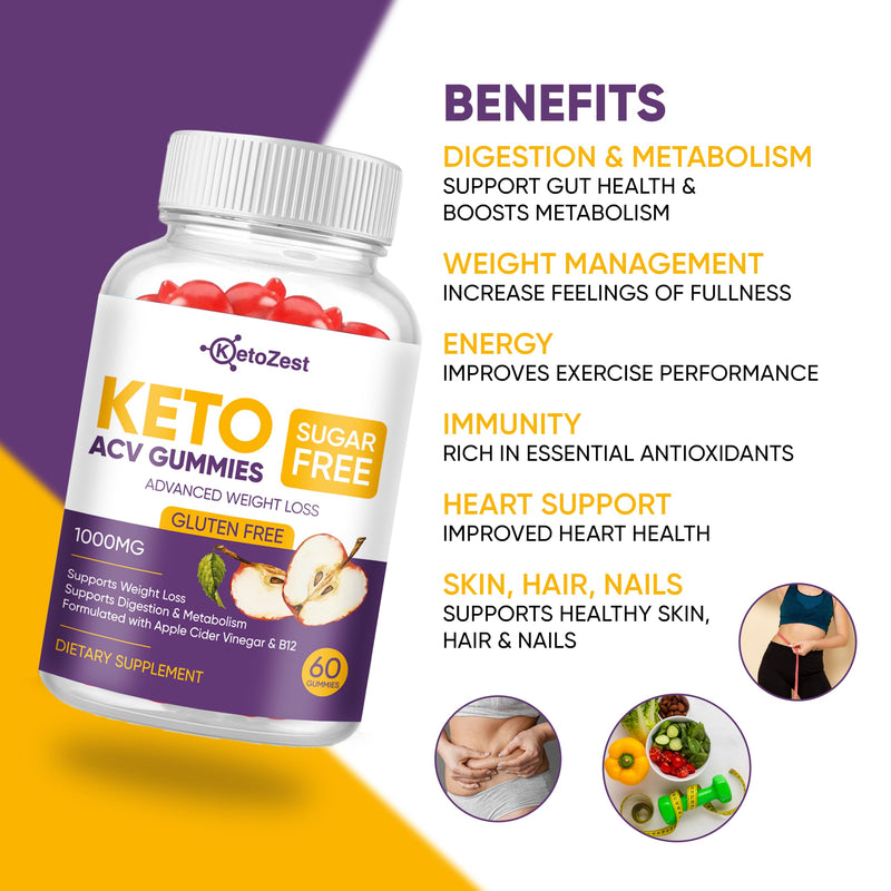 Keto Acv Gummies for Advanced Weight Loss & Belly Fat Burn - Pro Active Super Apple Cider Vinegar Gummies - Rapid Fat Burner Diet Supplement for Women Men - Sugar Free & Gluten Free (1000MG) - BeesActive Australia