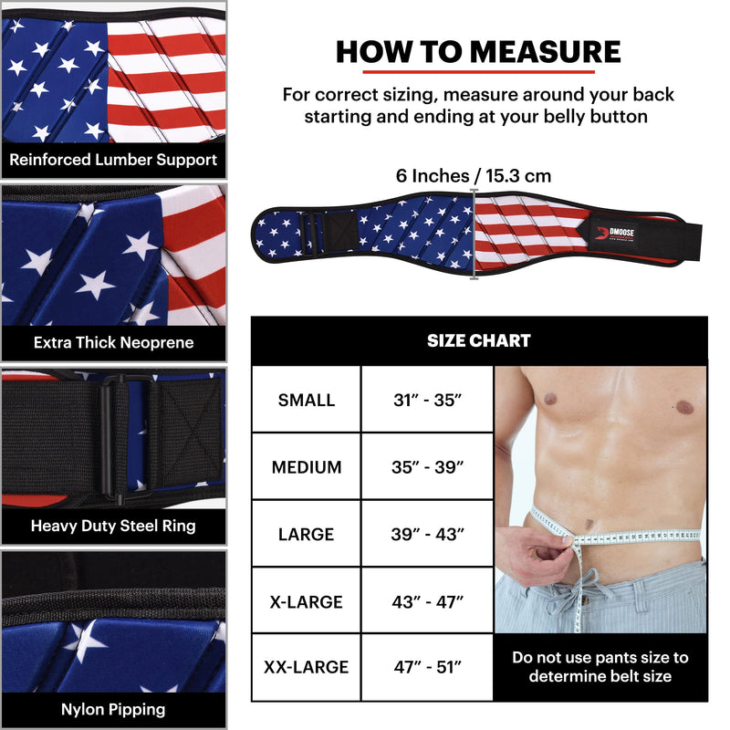 DMoose Weight Lifting Belt, Comfortable Lumbar & Back Support, Weight Belt to Keep Body in Proper Shape, 6 Inch Gym Belt Great for Squats, Deadlift, Cross Training, Powerlifting - for Men Women American Small - BeesActive Australia