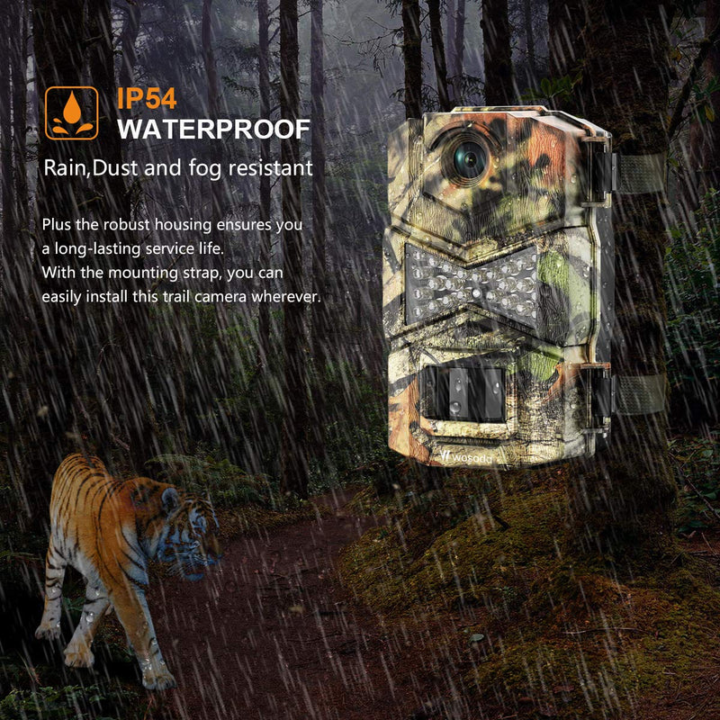 WOSODA Trail Camera, Waterproof 16MP 1080P Hunting Game Camera, Wildlife Camera with IR LEDs Night Vision, for Home Security Wildlife Monitoring Hunting Camo - BeesActive Australia