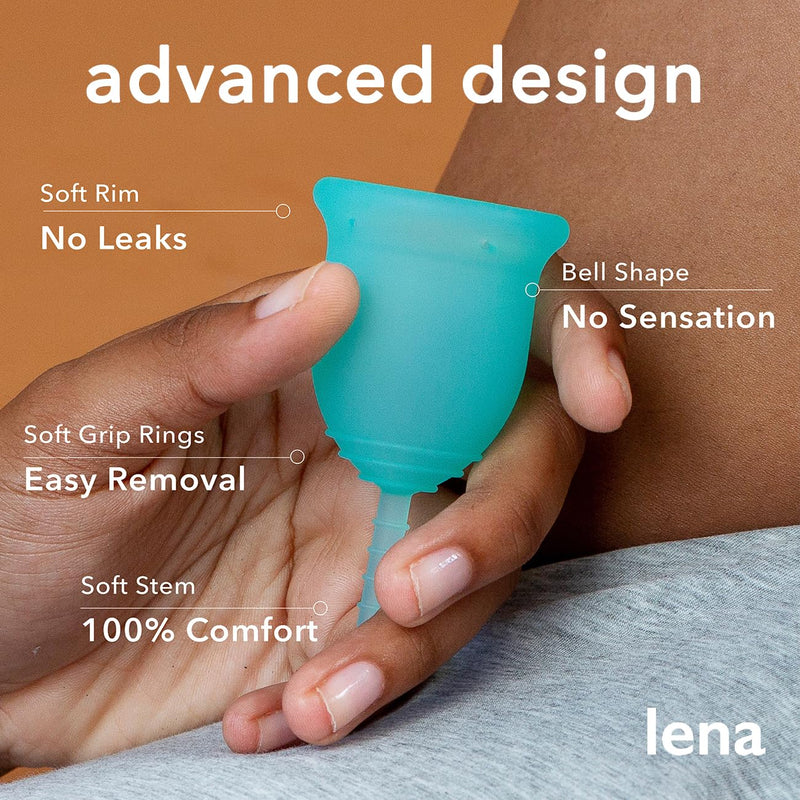 Lena Menstrual Cup - Reusable Period Cup - Tampon and Pad Alternative - Regular Flow - Small - Turquoise - BeesActive Australia