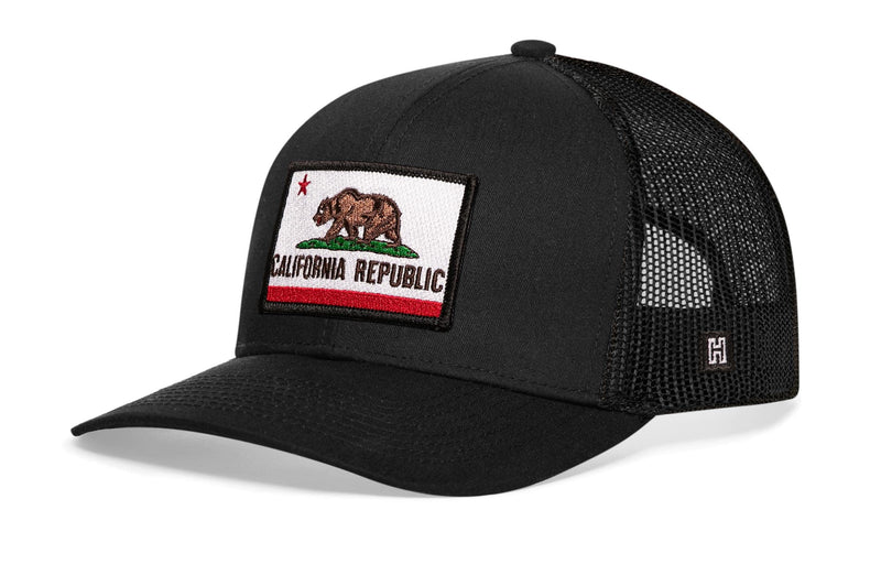 HAKA State Flag Series Trucker Hat for Men & Women, Adjustable Baseball Hat, Golf Hat Snapback California - Black - BeesActive Australia