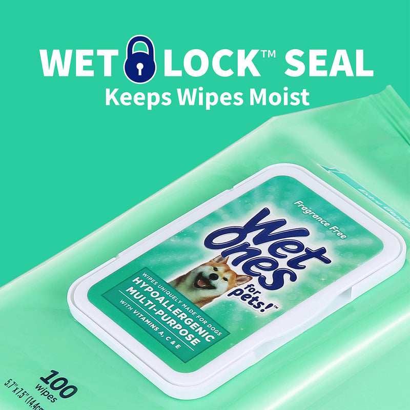 Wet Ones for Pets Hypoallergenic Multi-Purpose Dog Wipes with Vitamins A, C & E - Fragrance-Free Hypoallergenic Dog Wipes for All Dogs Wipes Multipurpose 100 Count - BeesActive Australia