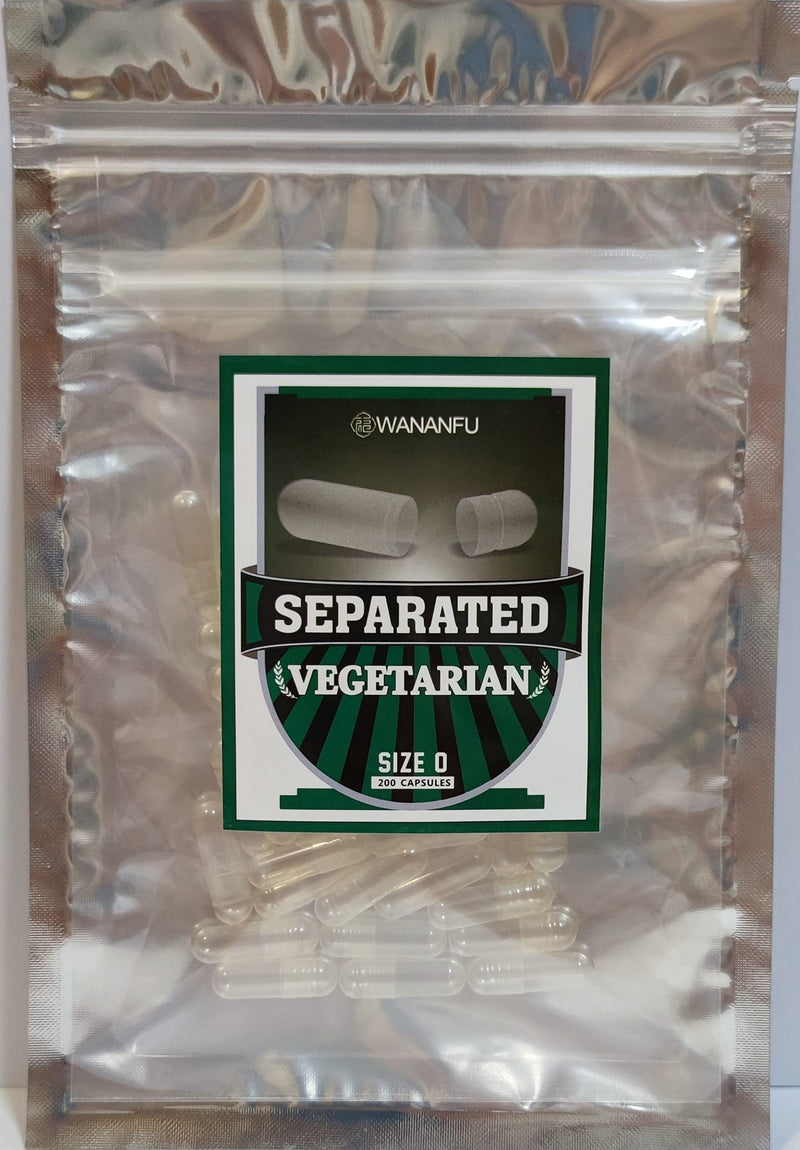 WANANFU Separated Empty Capsules Size 0 Vegetarian (200 Count), Compatible with Capsule Filling Machine 0 200 Count (Pack of 1) - BeesActive Australia