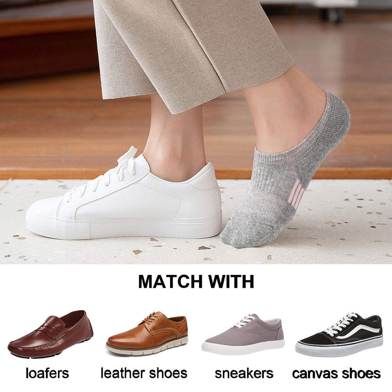 Gonii Womens No Show Socks Athletic Ankle Socks Cushioned Running Low Cut 5-8 Pairs 5 Pairs White 8-10 - BeesActive Australia