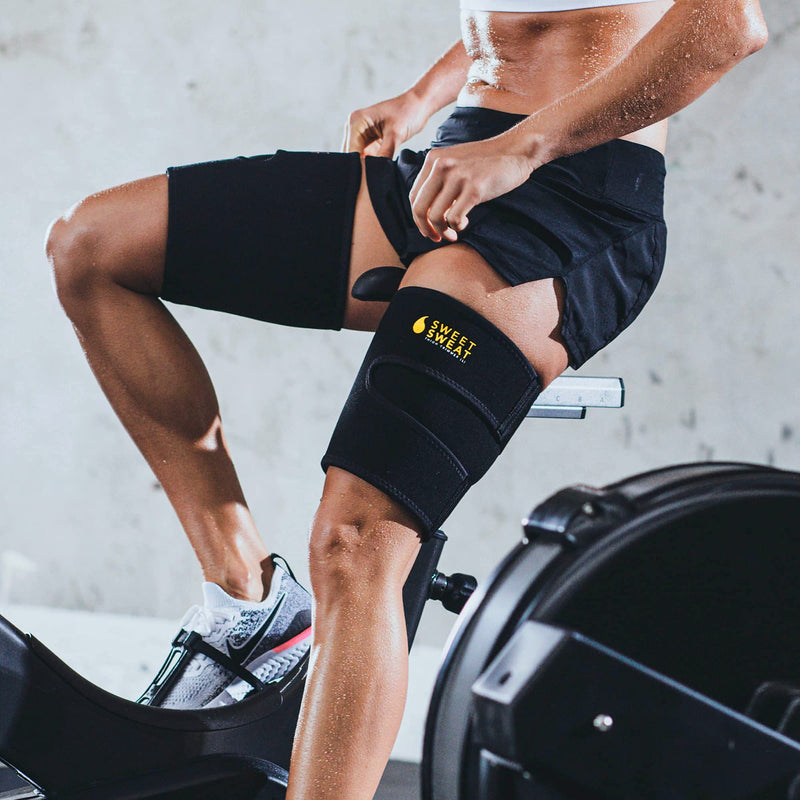 Sweet Sweat Thigh Trimmers for Men & Women by Sports Research | Increases Sweat & Activity to the Thighs during Exercise Medium Yellow - BeesActive Australia