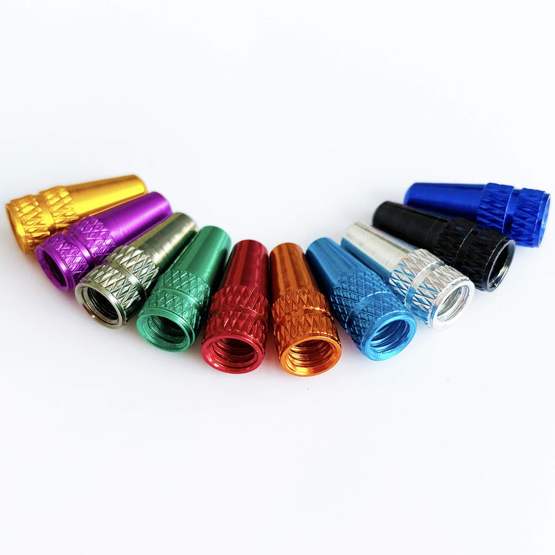 Winorda 40 Pieces 10 Colors Bike Tire Valve Stem Caps Aluminum French Bicycle Air Tire Caps Bike Valve Caps Presta Valve Caps Alloy - BeesActive Australia