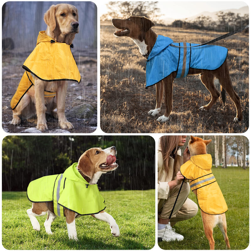 Weesiber Reflective Dog Raincoat - Waterproof Dog Rain Jacket with Hoodie - Lightweight Dog Rain Coat - Adjustable Dog Poncho - Pet Slicker for Small Medium and Large Dogs and Puppy Blue - BeesActive Australia