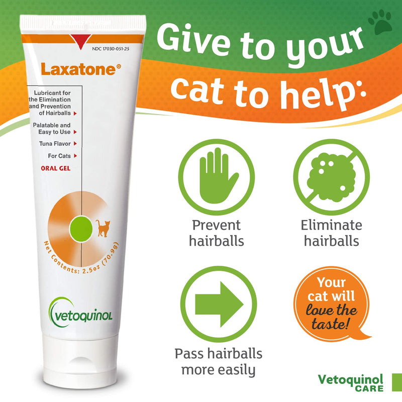 Vetoquinol Laxatone: Oral Hairball Lubricant Gel for Cats – Tuna-Flavored, 2.5 oz 2.5 oz (Pack of 2) - BeesActive Australia