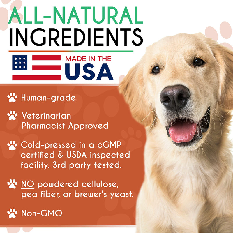 Balanced Breed Small & Large Dog Multivitamin Chewable w/ Glucosamine Dog Vitamins & Supplements Chondroitin MSM Hip & Joint Support Old Senior Health Salmon Oil Immune Booster Skin Heart Probiotics - BeesActive Australia