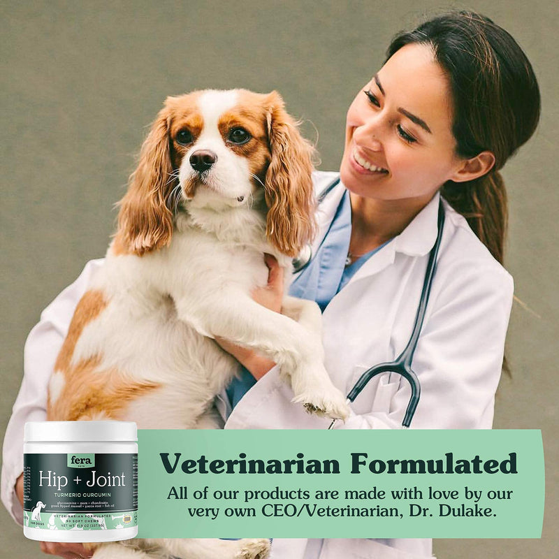 Hip + Joint Dog Supplement, Joint Support for Dogs with Glucosamine Chondroitin and MSM, Joint Care and Health Support Chewy Dog Treats, 90 Soft Chews - Fera Pet - BeesActive Australia