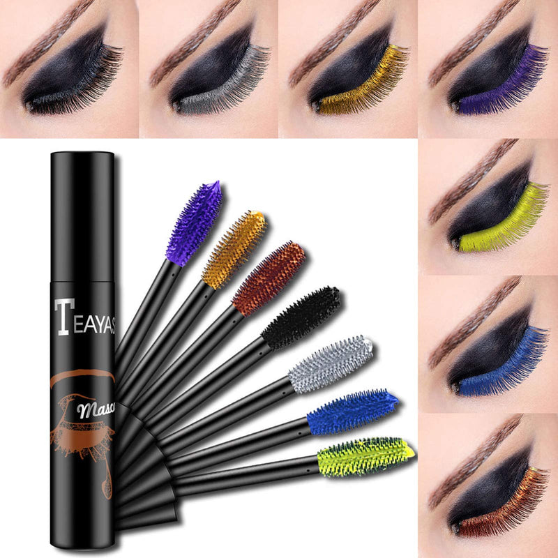 Gireatick Colorful Mascara set of 7 colors, Natural Waterproof 4D Silk Fiber Lash Mascara, Lengthening Thick Long Lasting Charming Eye Makeup - BeesActive Australia