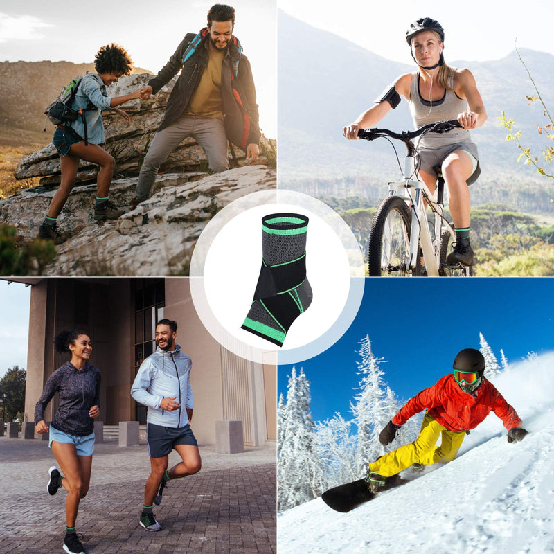 Ankle Support Brace, Adjustable Compression Ankle Support, for Men Women Achilles Tendon Support and Plantar Fasciitis, Stabilize Ligaments, Eases Pain Swelling and Sprained Ankle Pain (Large) Large - BeesActive Australia