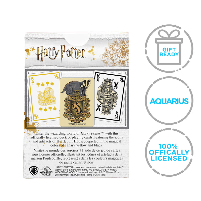 [AUSTRALIA] - AQUARIUS Harry Potter Playing Cards - Hufflepuff Themed Deck of Cards for Your Favorite Card Games - Officially Licensed Harry Potter Merchandise & Collectibles - Poker Size with Linen Finish 