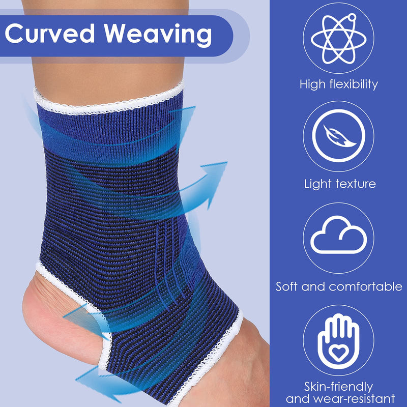 4 Pieces/ 2 Pair Kids Ankle Support Compression Kid Ankle Brace Elastic Kids Compression Socks Knitted Ankle Support Brace Ankle Sleeve for Jogging Running Walking Fitness (10-15 Years, Dark Blue) 10-15 Years - BeesActive Australia