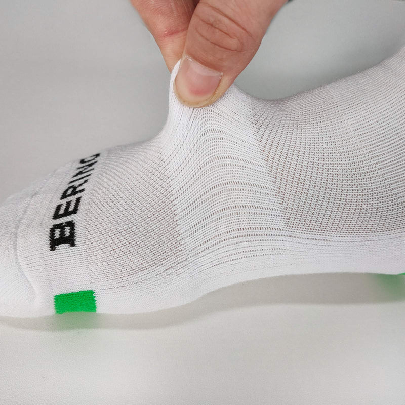 BERING Men's Athletic Cushion Quarter Ankle Socks for Running, Workout, Sport (6 Pack) 9-12 White - BeesActive Australia