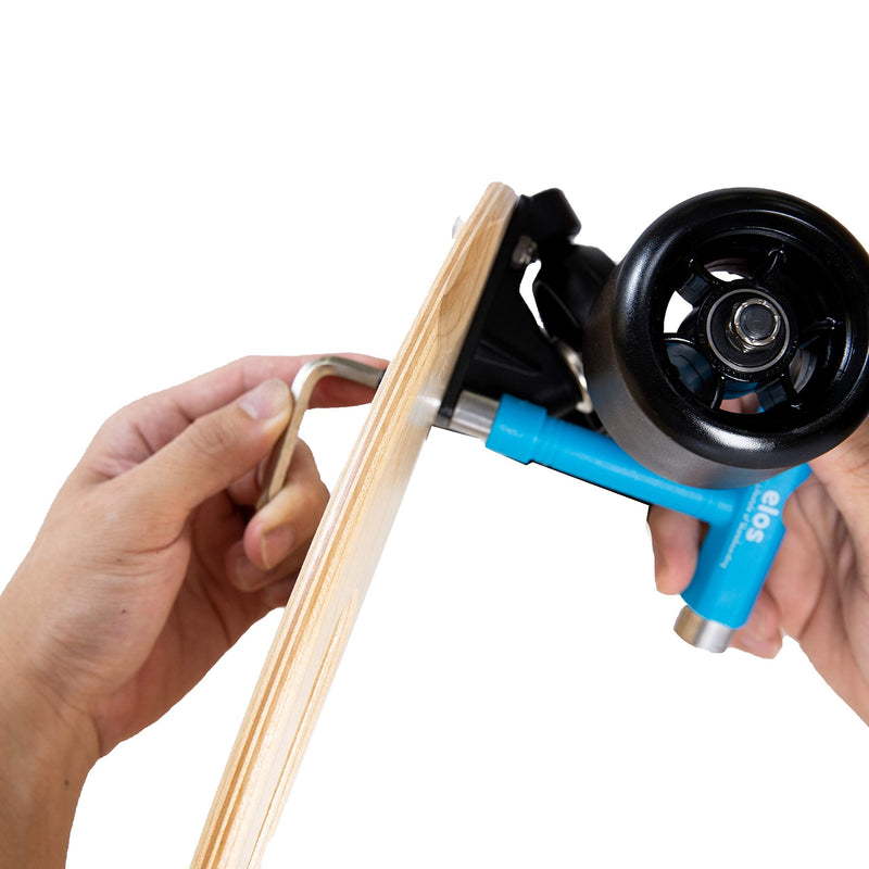 ELOS All-in-One Skate Tool - a Portable t Tool kit for Longboard Skateboard with T-Type Allen Wrench L-Type Phillips Head Screwdriver. Blue - BeesActive Australia