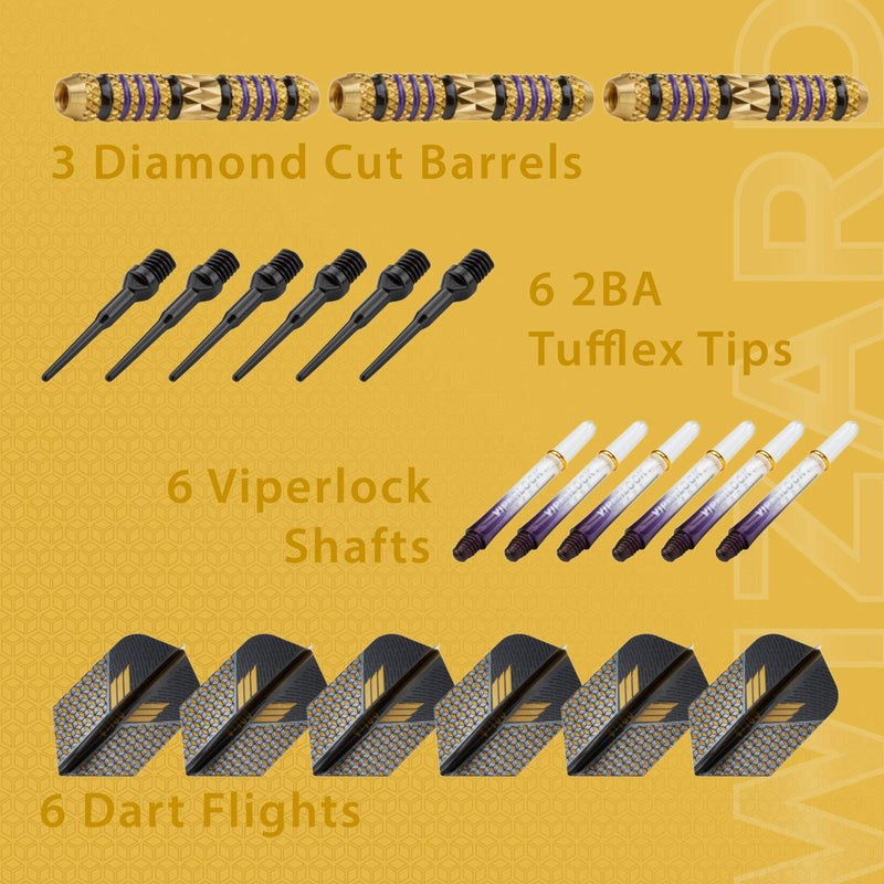 [AUSTRALIA] - Viper Wizard Soft Tip Darts, 18 Grams Purple Rings 