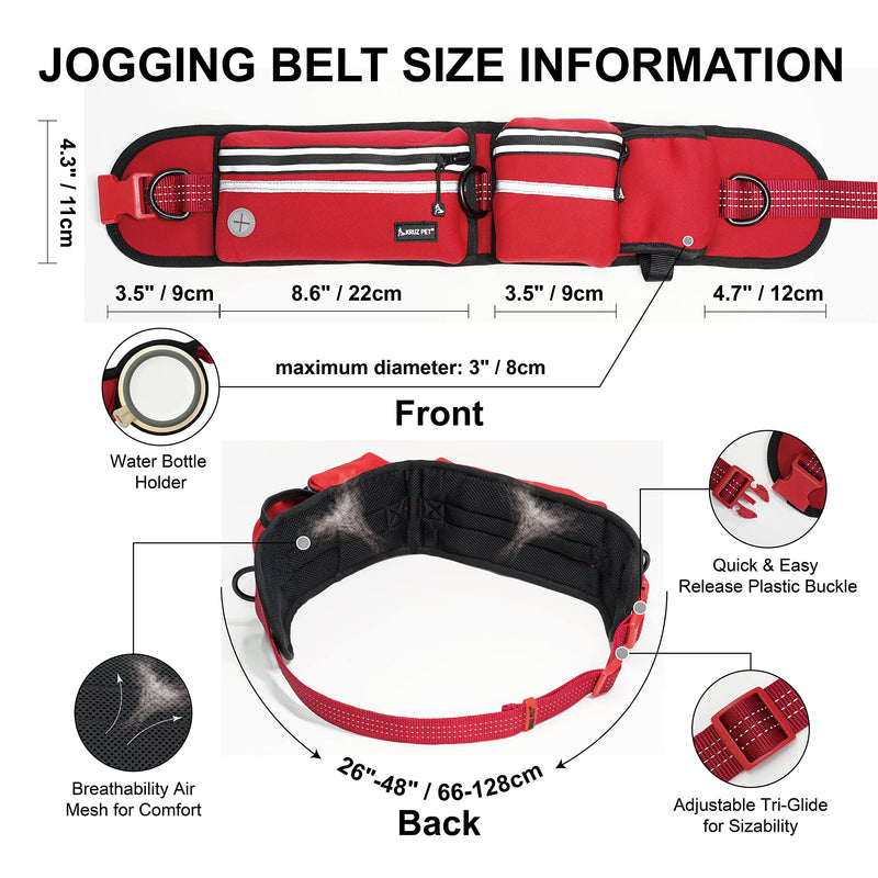 Kruz Jogging Belt & Hands Free Dog Leash - KZJBELT - Retractable Shock Absorbing Bungee Leash with Waist Belt - Running, Walking, Training, Hiking - Comfortable, Adjustable and Durable Turquoise - BeesActive Australia