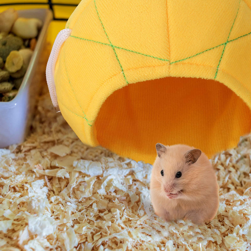 2 Pieces Pineapple Hammock Soft Hamster House Bed Small Animals Hanging House Cage Hamster Nest Hammock Pet Cage Accessories for Guinea Pig Rat Chinchilla Small Pets Sleep and Play - BeesActive Australia