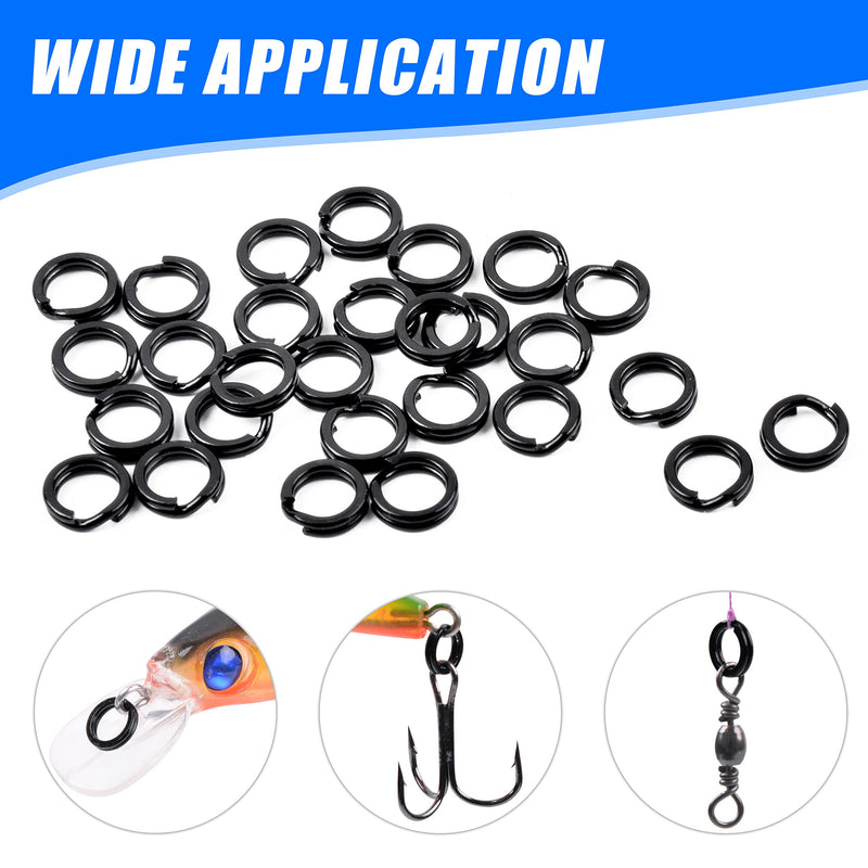 JOGFFDE Fishing Split Rings Assortment Kit - 200PCS Stainless Steel Double Flat Wire Snap Ring High Strength Lure Hook Connector Fishing Accessories - BeesActive Australia