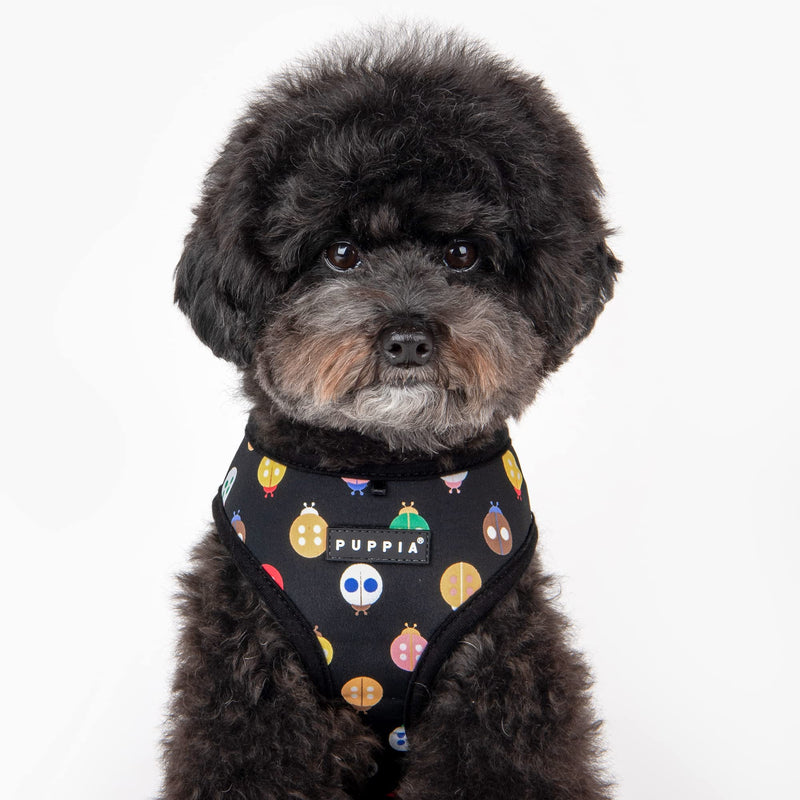 Puppia Spring and Summer Design Dog Harness Over-The-Head No Pull No Choke Walking Training Adjustable for Small & Medium Dog BLACK_LADYBEETLE - BeesActive Australia
