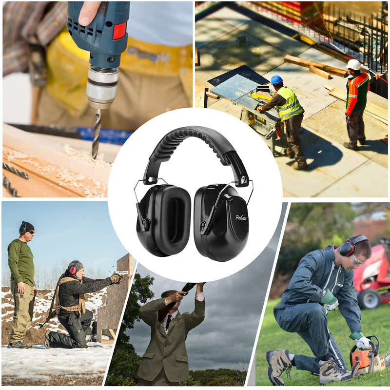 ProCase Shooting Ear Protection Earmuffs, Gun Eye Protection and 60 Pairs Earplugs for Shooting, 4 in 1 Gun Range Safety Equipment Kit -Black - BeesActive Australia