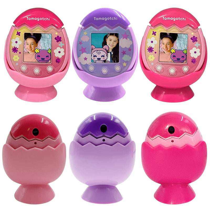 Leo Tube Desktop Dock Cradle Stand for Tamagotchi Pix Interactive Pet Machine with Camera, Holder Stand Compatible with New Tamagotchi Pix Electronic Pet Accessory (Only Holder Stand) (Pink-Pink) Pink-Pink - BeesActive Australia