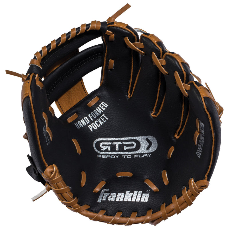 [AUSTRALIA] - Franklin Sports RTP Teeball Performance Gloves & Ball Combo Black/Tan Right Handed Thrower 