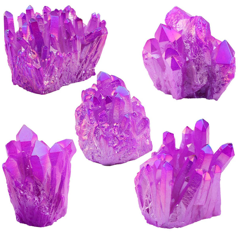 Shanxing Light Purple Titanium Coated Crystal Cluster Specimen,Healing Reiki Energy Natural Gemstone Figurine Home Decor 1"-2" - BeesActive Australia