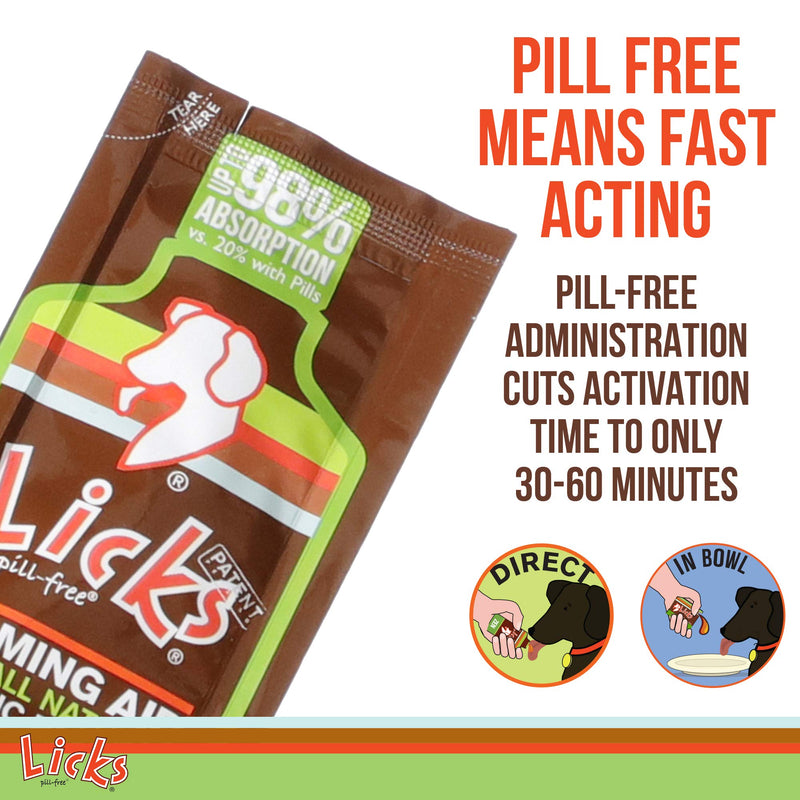 Licks Pill Free Zen Dog Calming - Calming Aid Supplements for Aggressive Behavior and Nervousness - Calming Dog Treats for Stress Relief & Dog Health - Gel Packets Chicken 15 Pack - BeesActive Australia