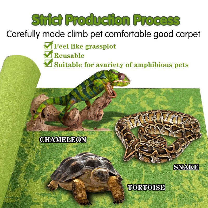 MCLANZOO Reptile Carpet,Pet Terrarium Liner,Reptiles Cage Mat/Substratefor Snakes, Chameleons, Geckos ands Kitchen Use(2sheets) with Tweezers Feeding Tongs printing tropical 20Gallon(30*12in) - BeesActive Australia