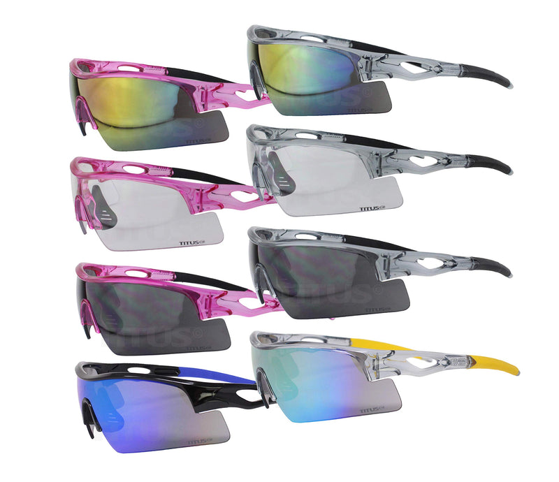 [AUSTRALIA] - Titus G20 All Sport Safety Glasses Shooting Eyewear Motorcycle Protection ANSI Z87+ Compliant With Pouch Pink Frame - Clear Lens 