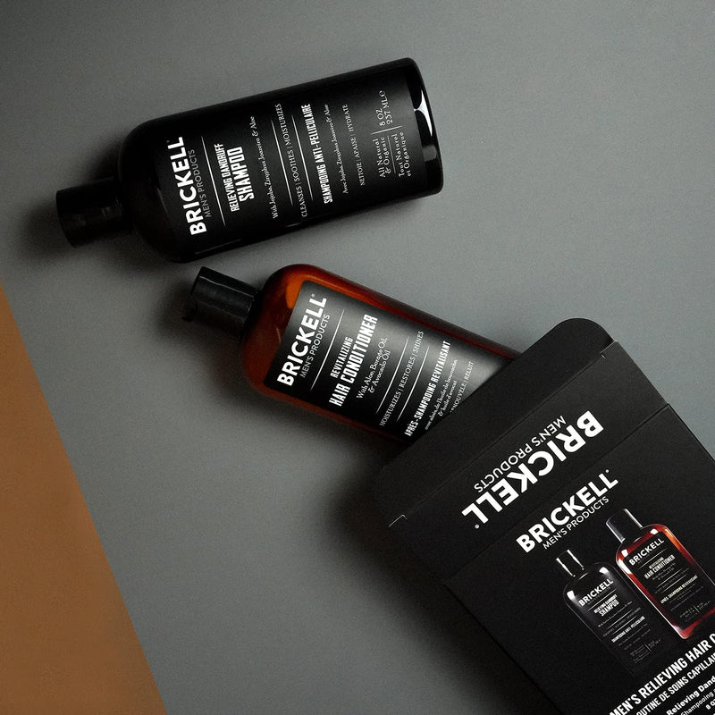 Brickell Men’s Daily Relieving Hair Care Routine, Dandruff Shampoo and Conditioner Set For Men, All Natural and Organic, Scented - BeesActive Australia